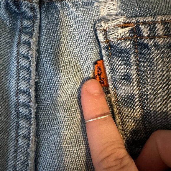 LEVI'S 31” Orange Tab Red Paisley Patchwork Jeans - Picture 8 of 11